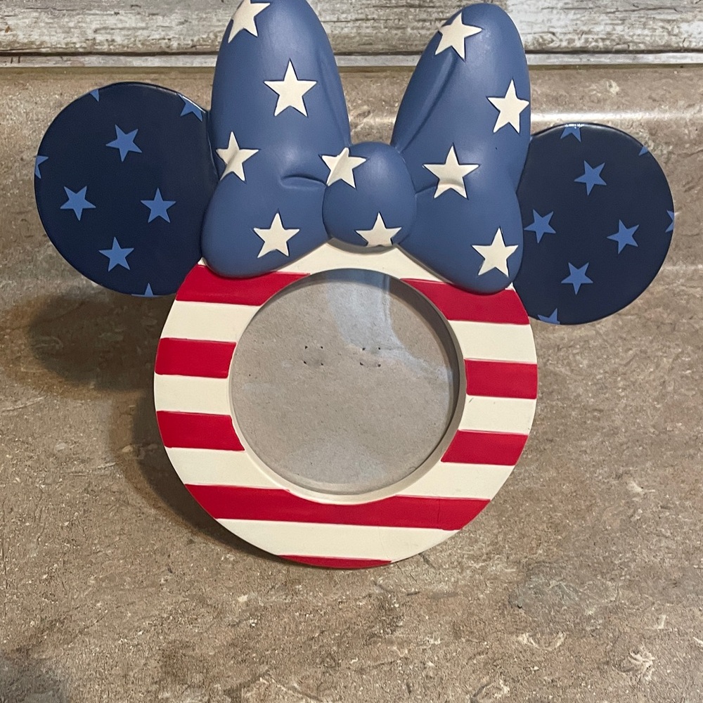 Disney patriotic, Decorative ceramic Photo Frame Stand Minnie Mouse